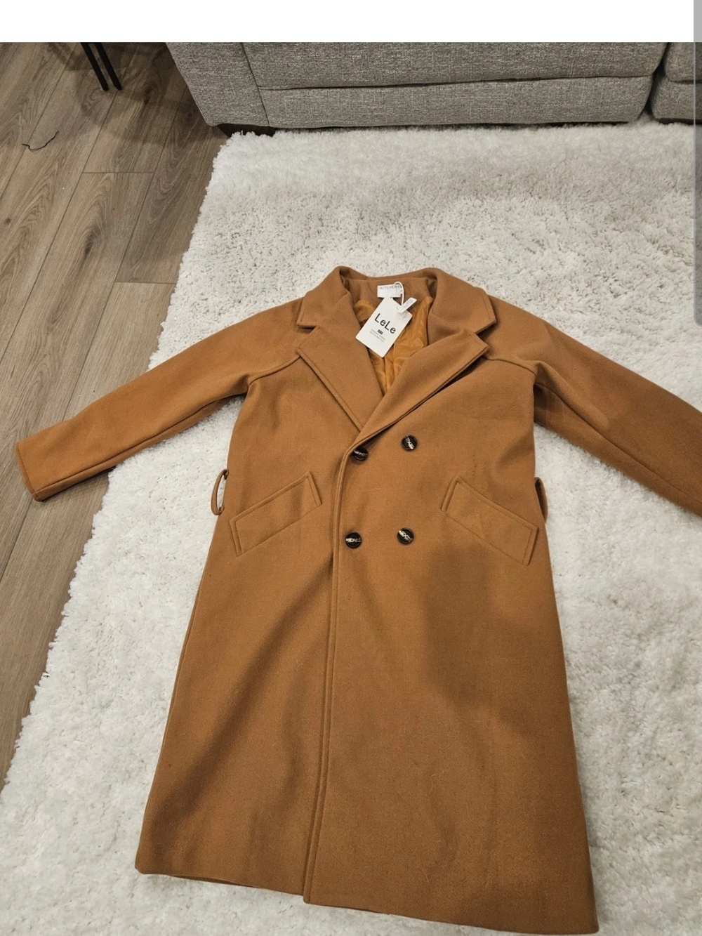 LeLe Wool Double Breasted Coat Size Women's Small.